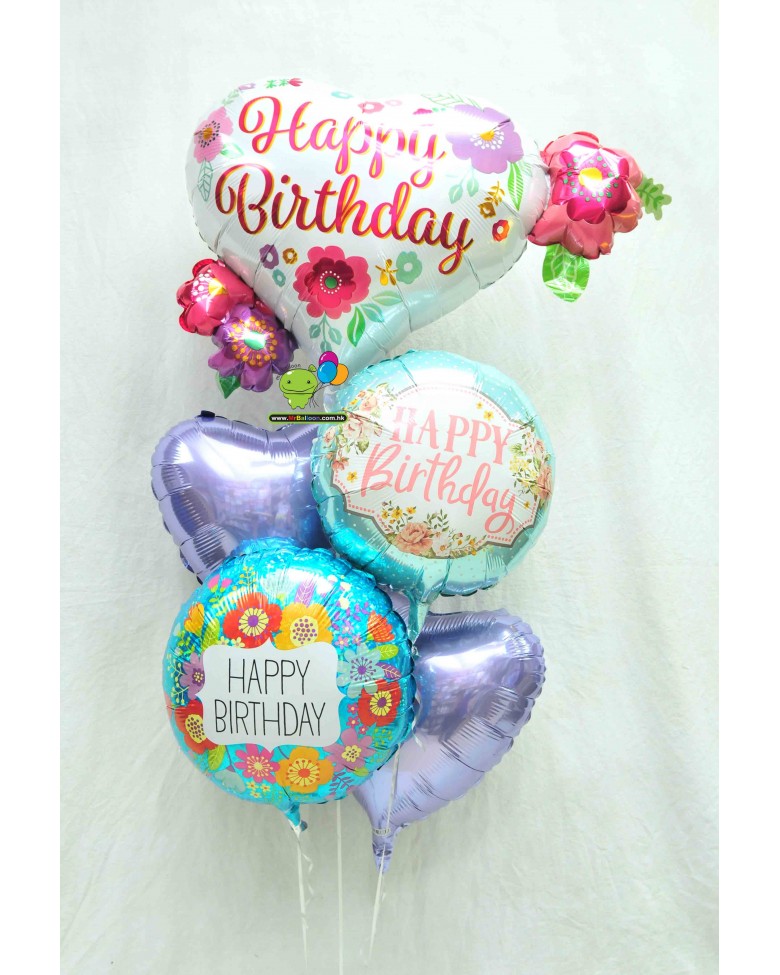 Happy Birthday Floral Print Bouquet