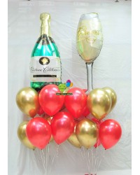 Champagne Bottle & Glass Bouquet 1