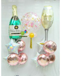 Champagne Bottle & Glass Bouquet 2