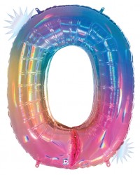 40" Mega Number 0 Opal Rainbow