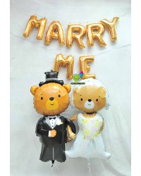 "Marry Me" Gold Set with Bears