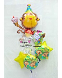 Birthday Monkey Bubble Bouquet