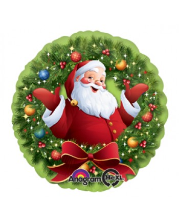 Jolly Santa In Wreath