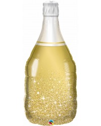 Golden Bubbly Wine Bottle